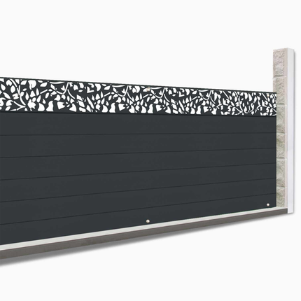 Brise vue occultant effet lames de clôture motifs FLOWER 1,5 x 10M 160 gr/m²
