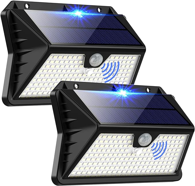 Lampe Solaire Exterieur, 3 Modes Projecteur Eclairage Avec Detecteur, –  Aquabrico